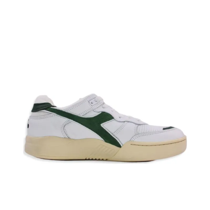 Diadora Heritage Anti Slip Wear Resistant Low Top Casual Shoes Unisex White Green-1