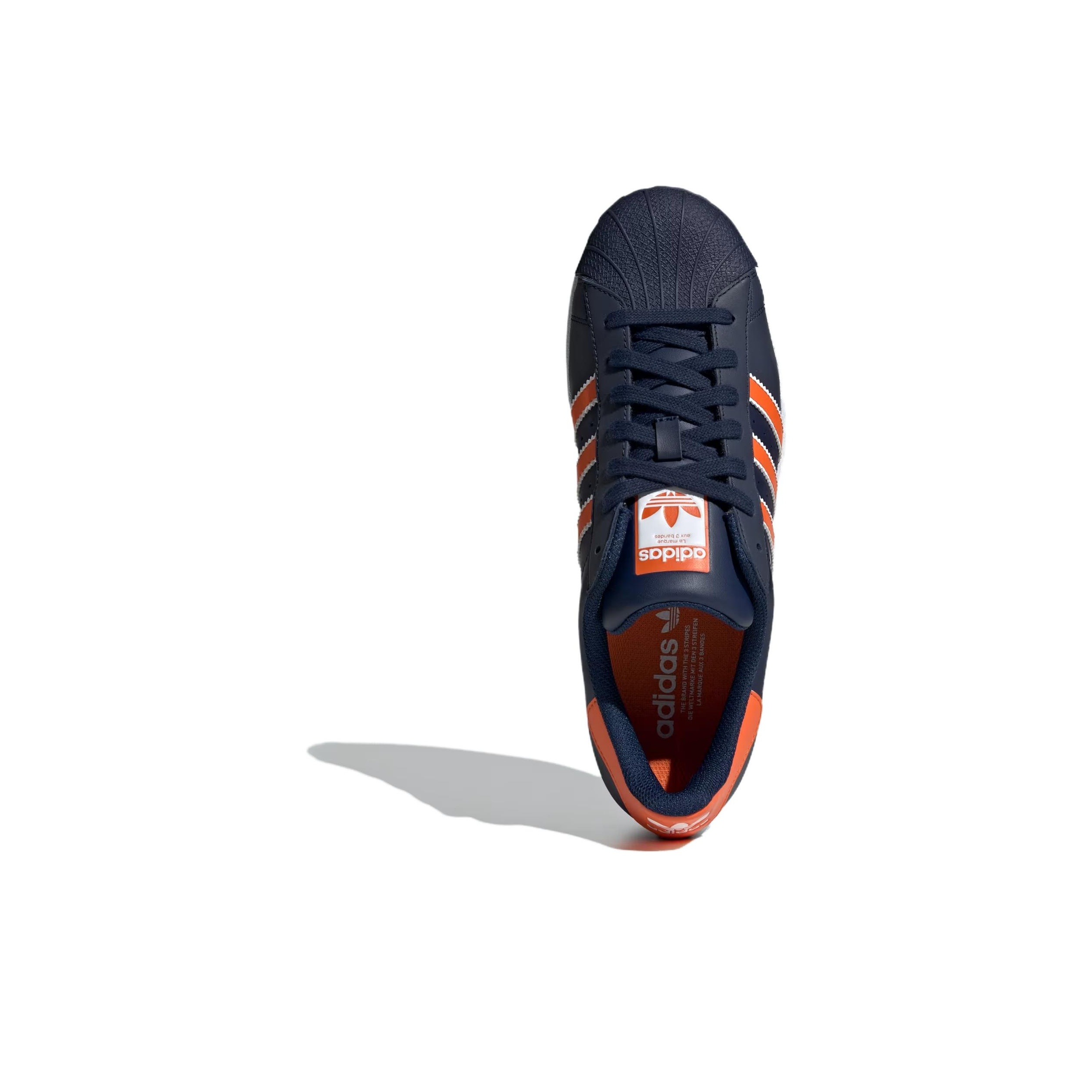 Adidas superstar black blue orange best sale