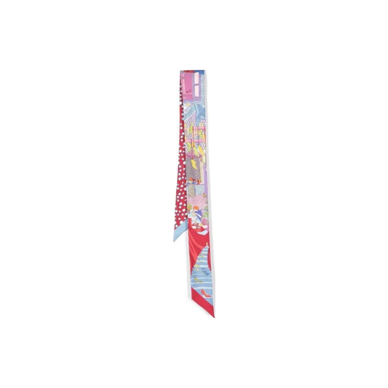 Ferragamo Oggetti-print Silk Bandeau Scarf-0