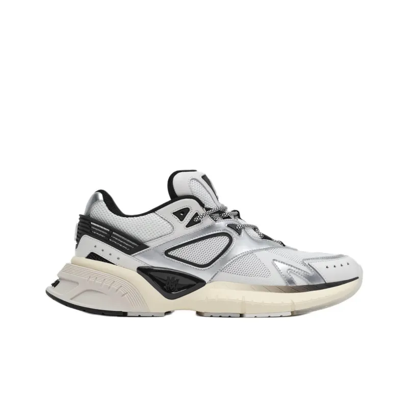 AMIRI Ma Runner Low Top Casual Shoes Men's Silver Black-1