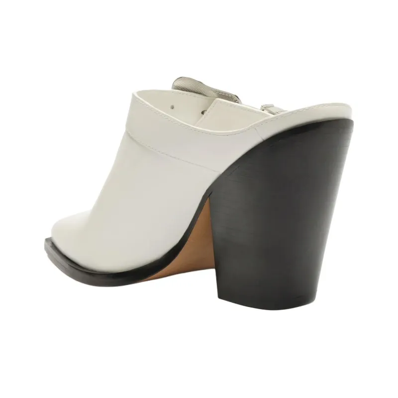 Schutz Closed Toe Slippers 9.3cm Women's White-3