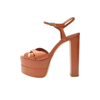 Schutz Keefa Strap Sandals 14.3cm Women's Brown