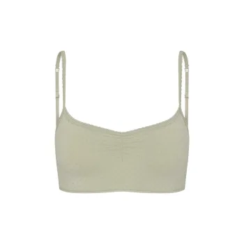SKIMS MICRO POINTELLE SCOOP BRALETTE Bra Women's TALC/Talc
