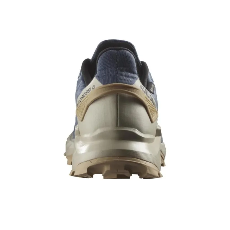 SALOMON Supercross 4 Cushioning Low Top Running Shoes Men's Blue Beige-3