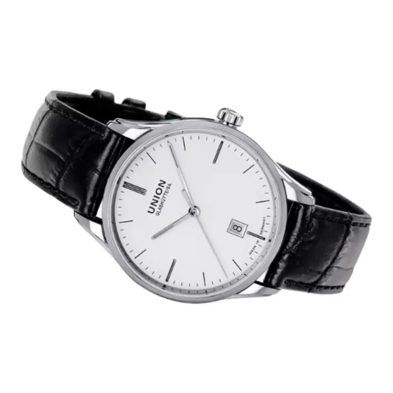 UNION GLASHUTTE SA Mechanical Movement Men's Watches Watch 41mm White Dial Stainless Steel Case Genuine Leather Strap-1