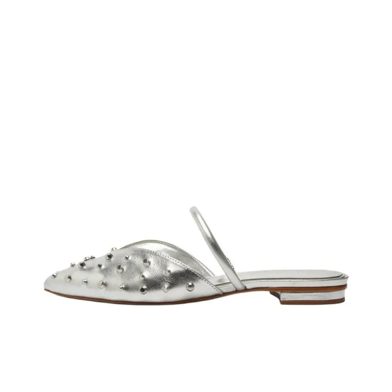 Schutz Wrap-toe Slippers Women's Silver-0