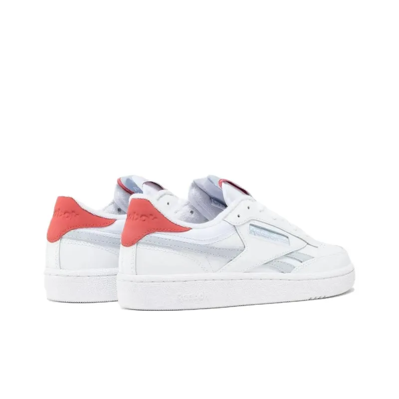 Reebok Club C Anti Slip Wear Resistant Low Top Skateboard Shoes Women's White Gray-4