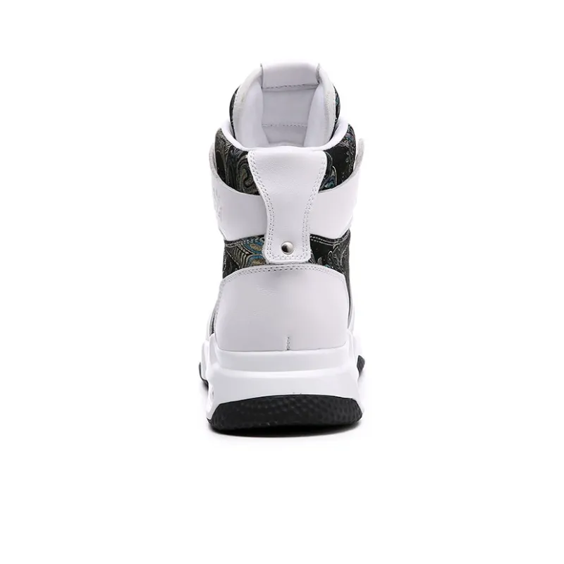Babinda Casual Shoes Cushioning, Breathable, Height Increasing, Thermal Mid Top Casual Shoes Men's White-5