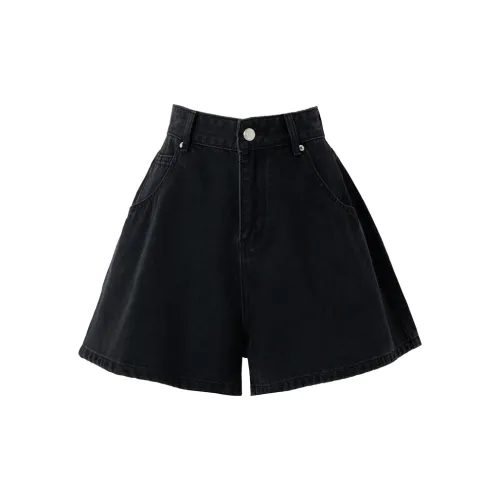 SOON FLOWER Denim Shorts Women's Black