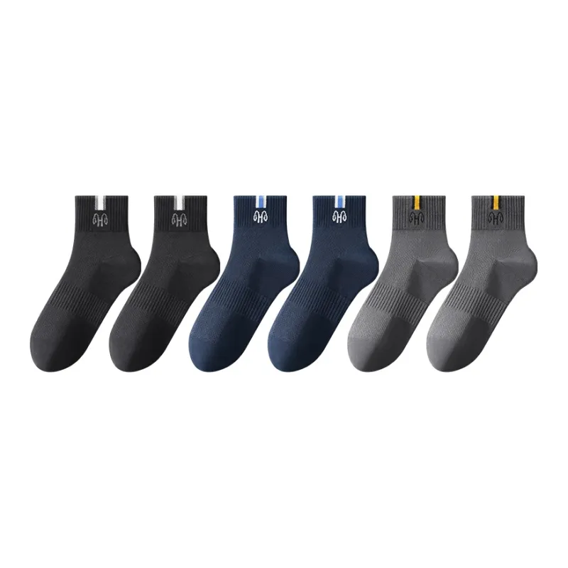 H YXIANG Mid Calf Socks Men's 6 Pack-8