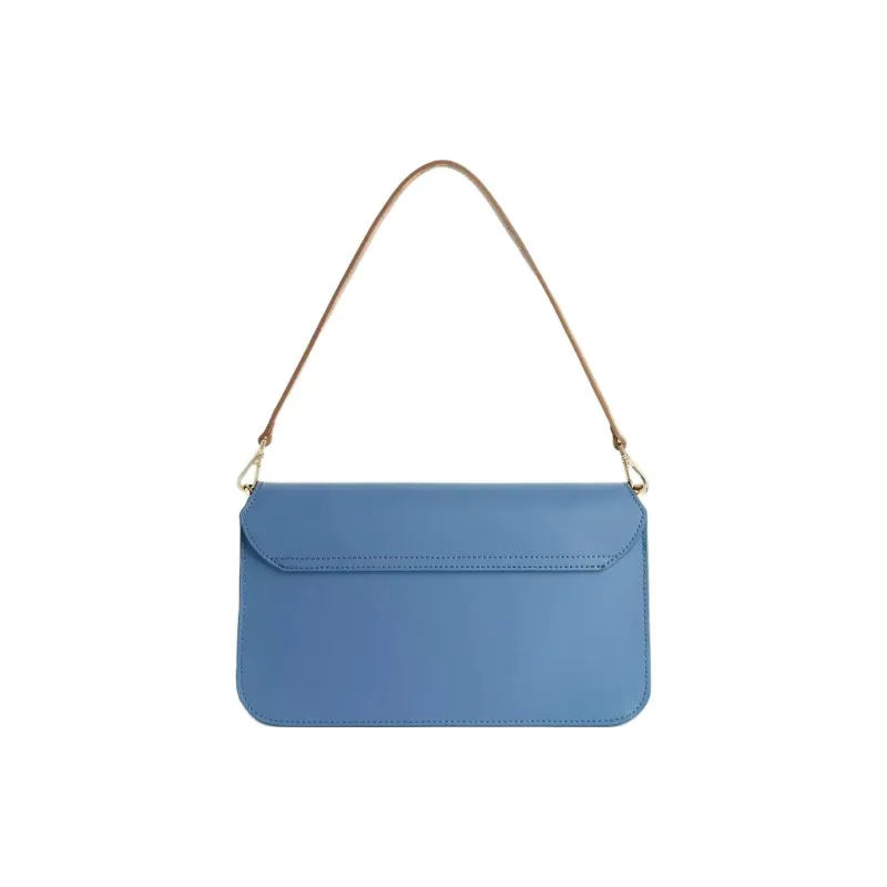 Alviero Martini Cow Leather With PU PES And CO Patchwork Crossbody Bag Women's Denim Color-1