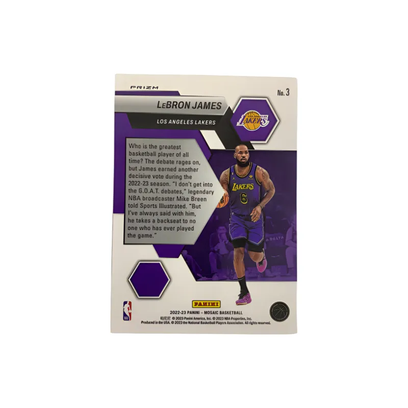 PANINI 2022 23 Mosaic, LeBron, James, Lakers, Mosaic Silver Fold, Teka Star Card, Card Pass Sports Cards 1 Pc-1