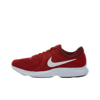 Nike REVOLUTION 4 Cushioned Anti-Slip Wear-Resistant Breathable Lightweight Low-Top Running Shoes Men's Red White