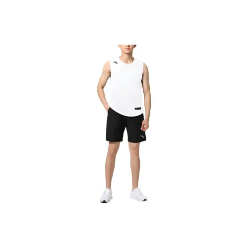 ANTA Sports Life Collection Casual Sportswear Men Sports Suit White Vest + Black Shorts