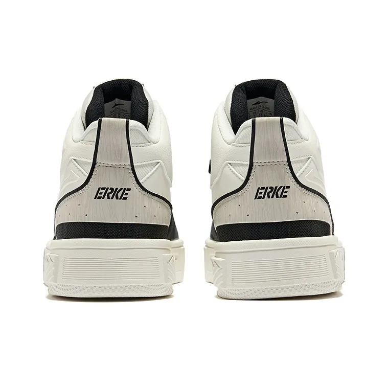 Erke Conquer 3 Wear Resistant Slip Resistant Low Top Skateboard Shoes Men's Microcrystal White/Jet Black-4