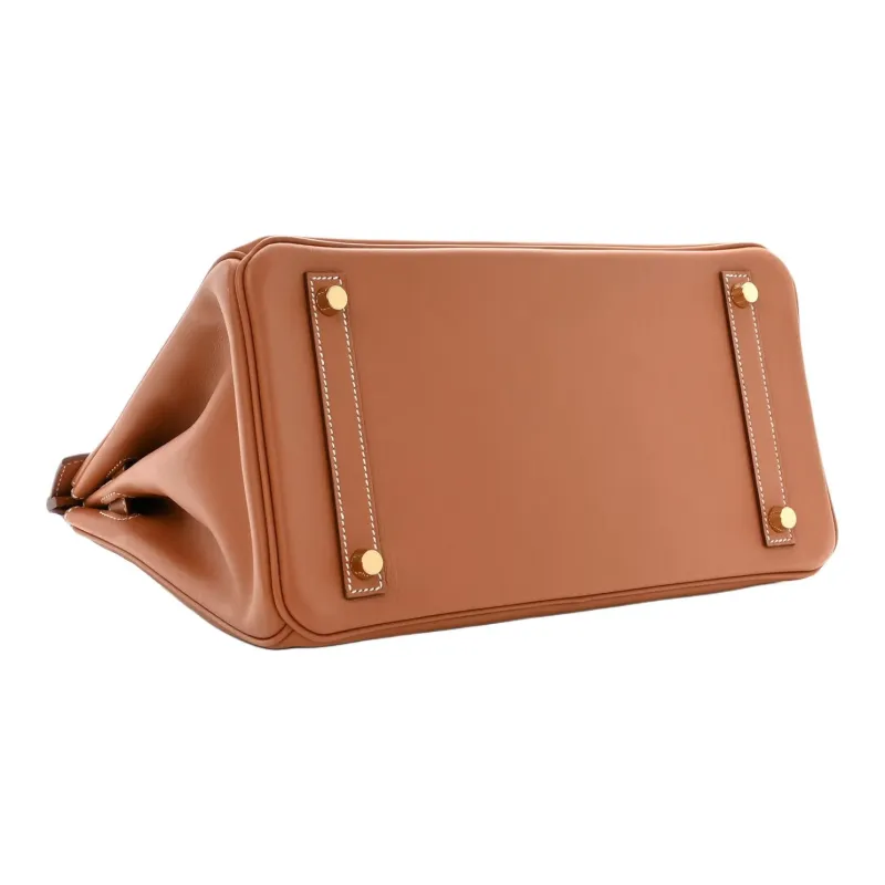 HERMES Birkin Jonathan Leather Birkin Bag Handbags Women's 37 Gold Gold Brown-2