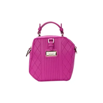 Ambrogi Cow Leather Shoulder Bag Crossbody Bag Handbag Regular Women's Blue/Rose Red