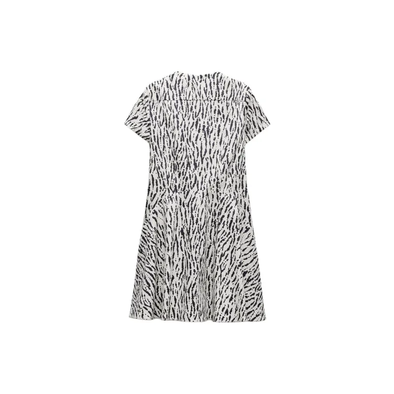 ZARA Short Sleeved Dress Women's Zebra Print-1