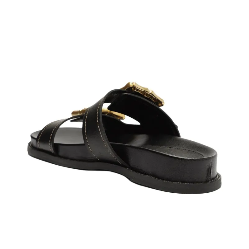 Schutz Slip Resistant Slide Slippers 5.3cm Women's Black-4