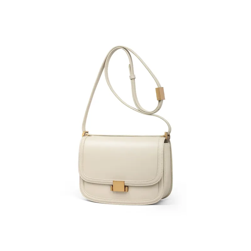 MILLIE'S Cow Leather With Synthetic Leather Underarm Shoulder Bag, Crossbody Bag Regular Women's Ecru-2