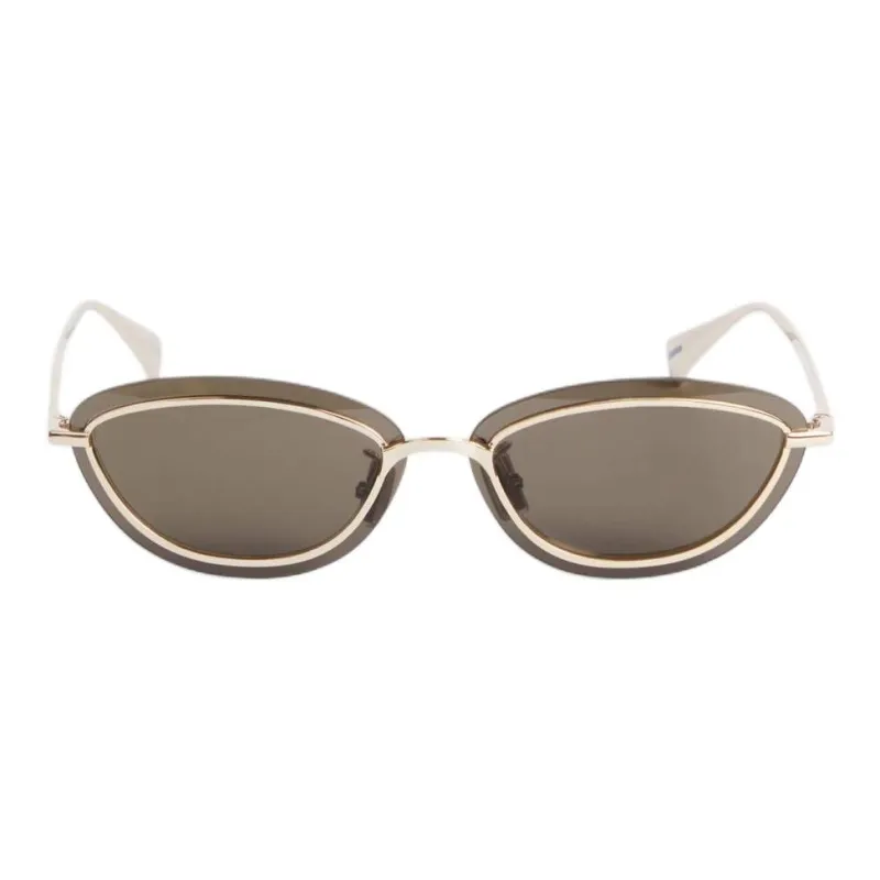 KENZO Metal Oval Sunglasses Women's Gold-1