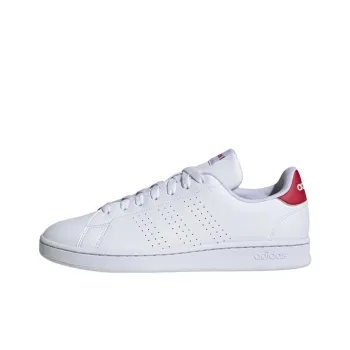 Adidas Sportswear Advantage Cushioning, Wear Resistant Low Top Skateboard Shoes Unisex White Red