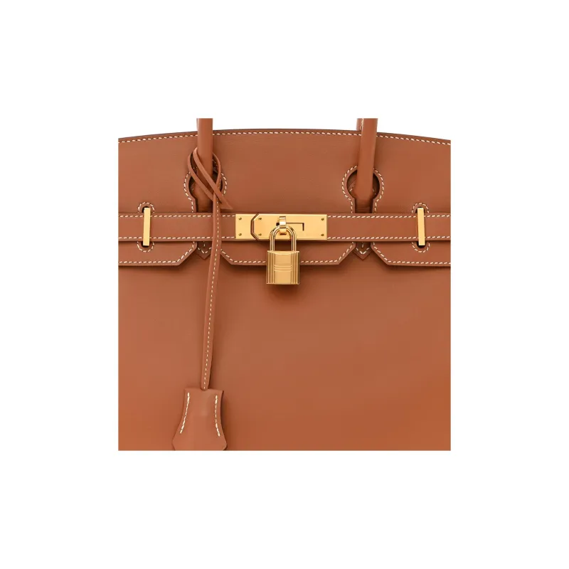 HERMES Birkin Jonathan Leather Birkin Bag Handbags Women's 37 Gold Gold Brown-6