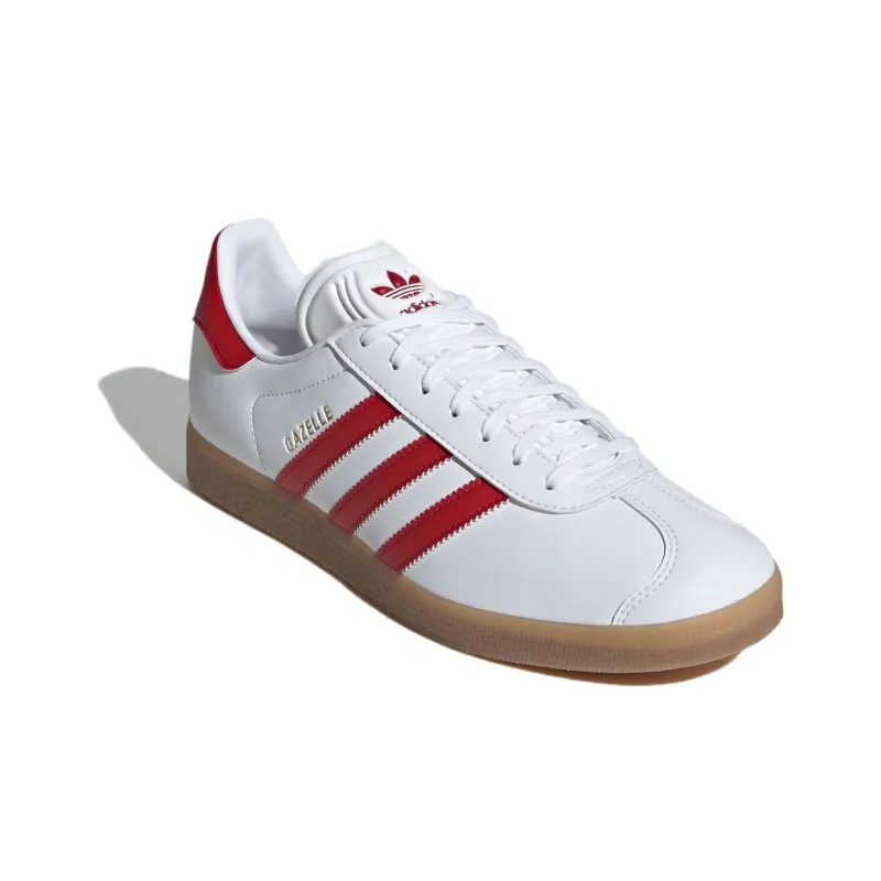 Adidas Gazelle Leather 'White Red Gum'-2