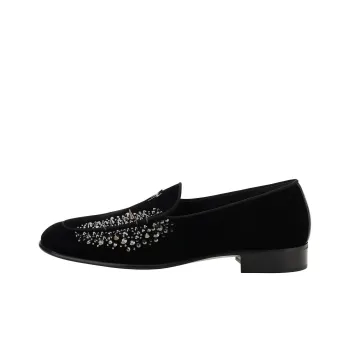 giuseppe zanotti Alvaro Stud-embellished Velvet Loafers