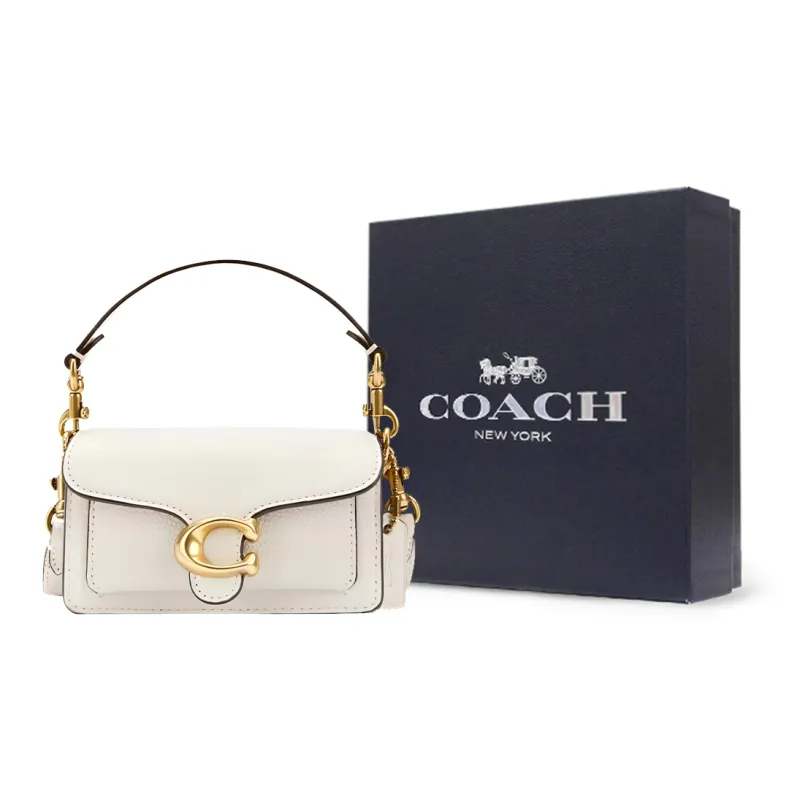 COACH Tabby Cow Leather Crossbody One Shoulder Handbags Small Size Women's Chalk White-8