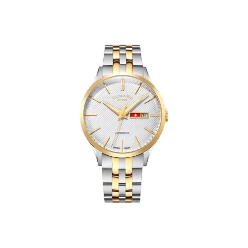ROMAGO Automatic Mechanical Movement Men's Watches Watch 41mm White Dial Stainless Steel Watch Case Steel Strap