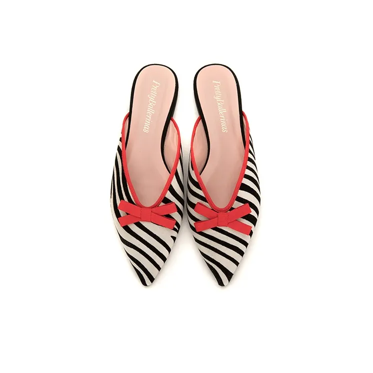 PrettyBallerinas Antibacterial Wrap-toe Slippers Women's Black White-3