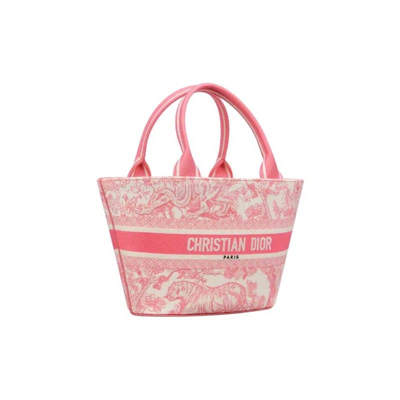 DIOR DIORIVIERA Embroidery Tote Bag, Shopping Bag, Handbag Women's Candy Pink-1