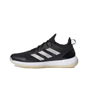 Adidas Adizero Ubersonic 4.1 Anti-Slip Wear-Resistant Mid-Top Tennis Shoes Unisex Black White