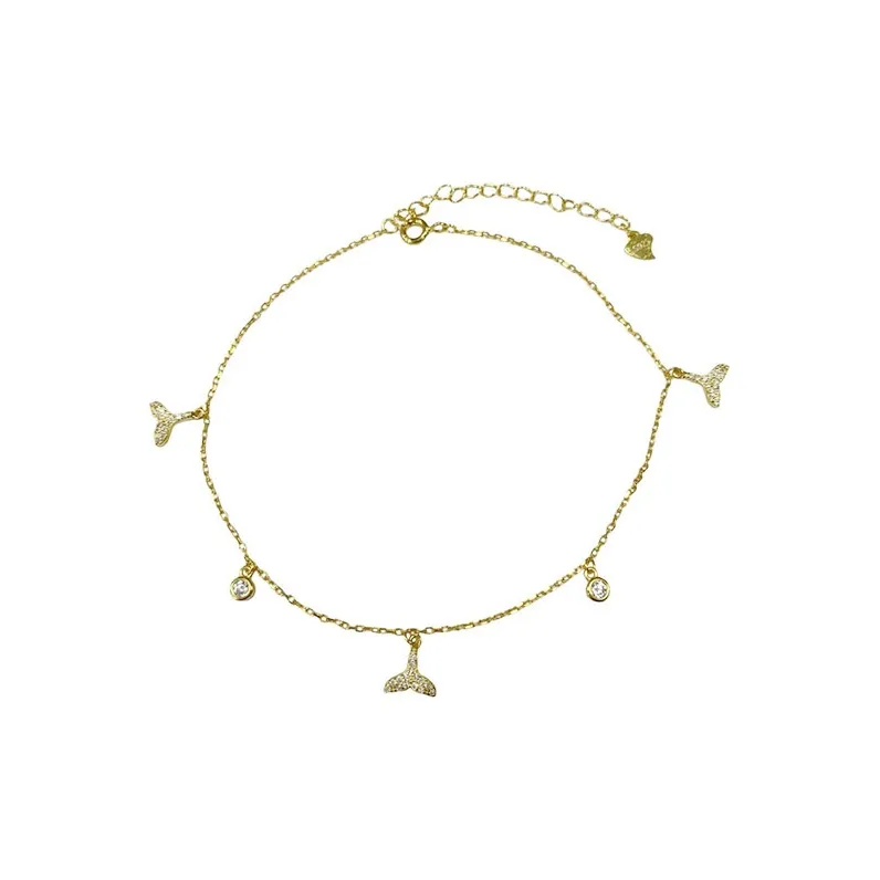 2323 S925 Silver Anklets Women's-0