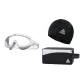 White Large Frame Swim Goggles+Swimming Cap+Swim Bag