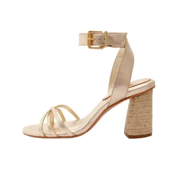 Schutz Alexandra Strap Sandals 8.7cm Women's Gold