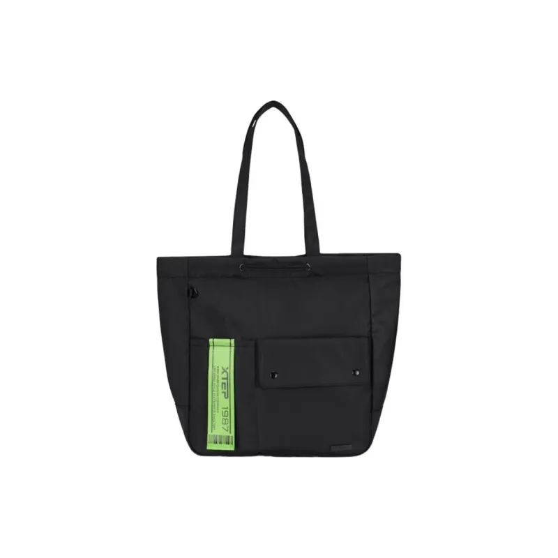 XTEP Textile Fabrics One Shoulder Handbags Unisex Black/Light Gray-0