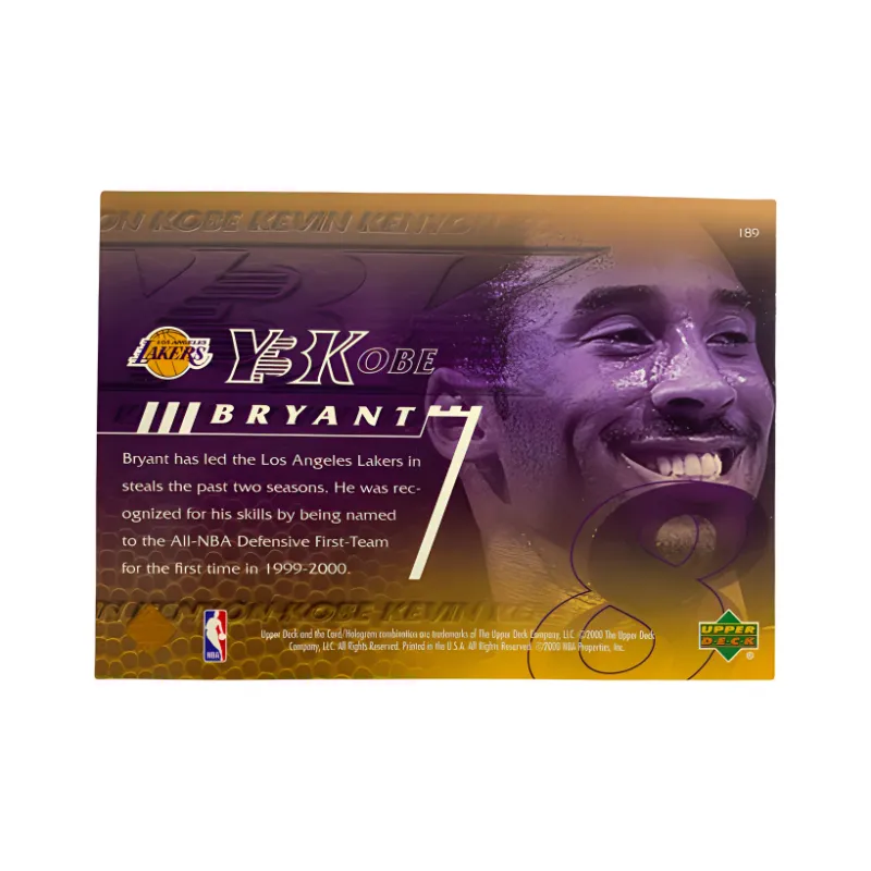 UPPER DECK 2000 KobeBryant, Bryant, Lakers, Black Mamba, Block Teka, Classic Pick Star Card Pass Sports Cards 1 Pc-1