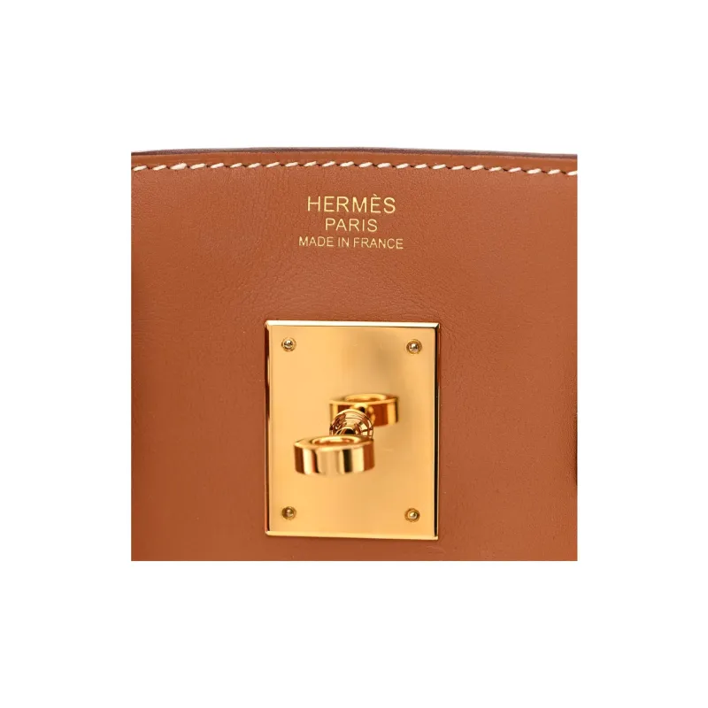 HERMES Birkin Jonathan Leather Birkin Bag Handbags Women's 37 Gold Gold Brown-4
