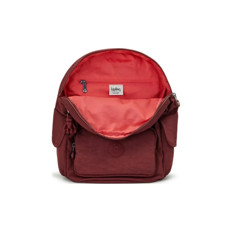 Kipling Polyamide Backpack Small Size Women's Flame Red-3
