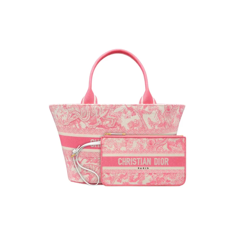 DIOR DIORIVIERA Embroidery Tote Bag, Shopping Bag, Handbag Women's Candy Pink-4