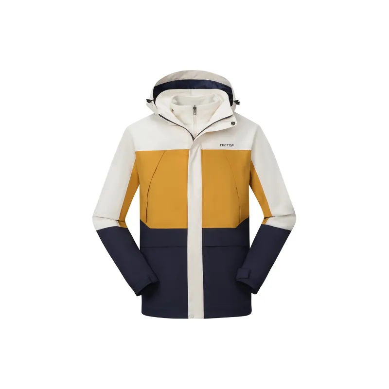 Tectop Waterproof, Windproof, Breathable, And Thermal Windbreaker Jacket Unisex Fragrant Moon White/Ginger Yellow-1