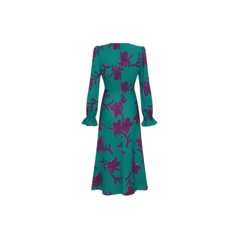 DVF Diane Von Furstenberg Long Sleeved Dress Women's Ink Blue-1