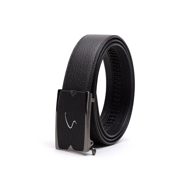 Satchi Sanduo Automatic Buckle Belt For Men In Genuine Leather Cow Leather Leather Belts Men's Coffee Width 3.4CM-1