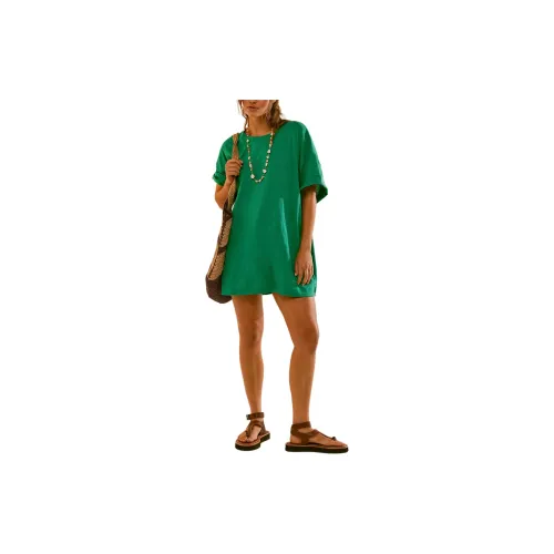 FREE PEOPLE Short-Sleeved Dresses Women's Golf Green