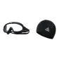 Black Large Frame Swim Goggles+Swimming Cap