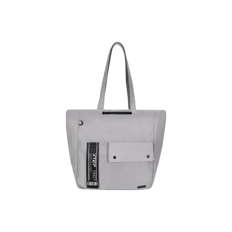 XTEP Textile Fabrics One Shoulder Handbags Unisex Black/Light Gray-5