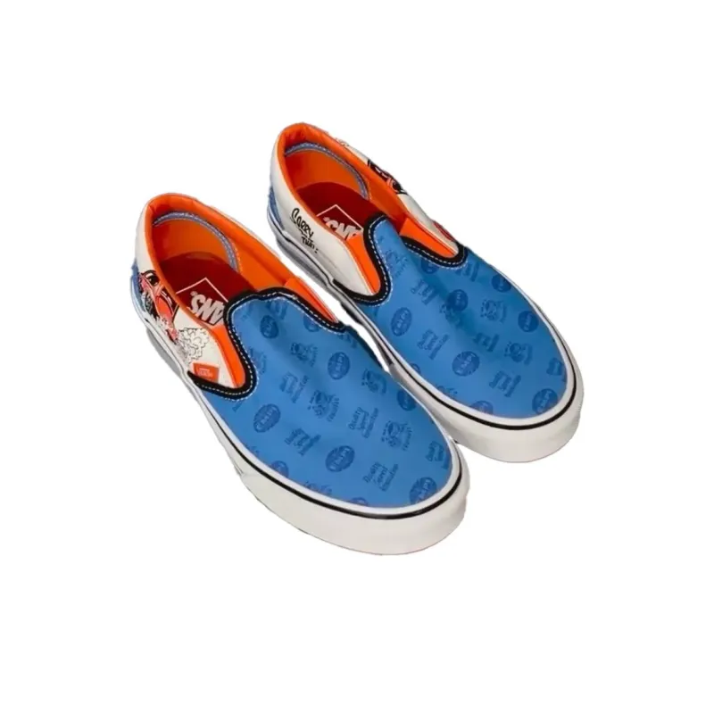 EMPI x Vans Slip-on Anti-Slip And Wear-Resistant Lightweight Low-Top Skateboard Shoes Unisex Blue-3