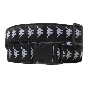 Kappa Logo Design, Interlocking Buckle Cotton Blend Belt Men's Black